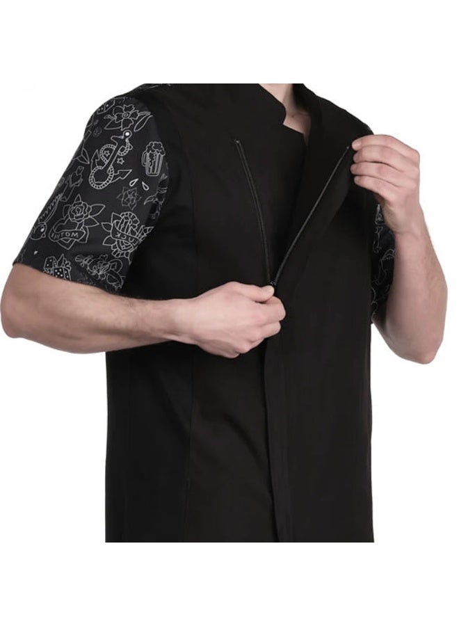 Men's Barber Apron Uniform Black with Pockets XXL - Image 2