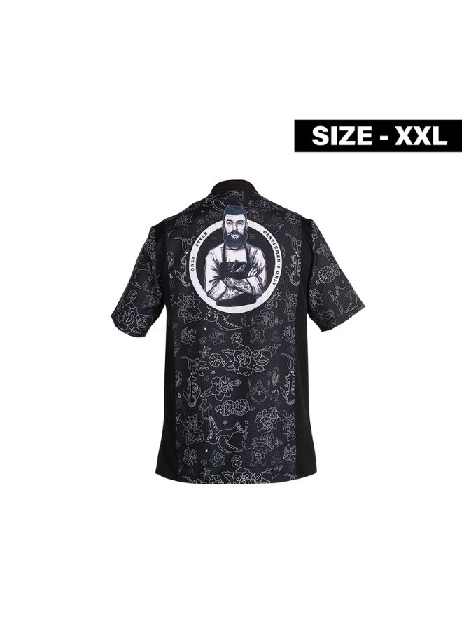 Men's Barber Apron Uniform Black with Pockets XXL - Image 1