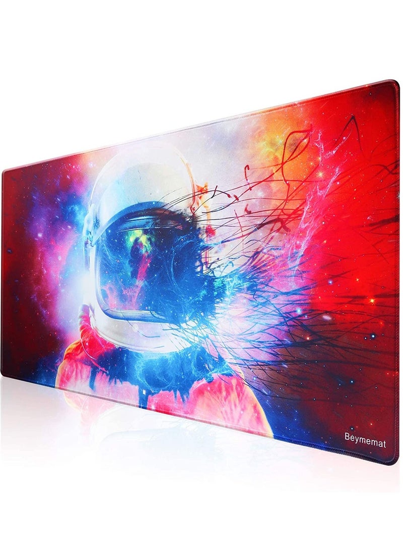 Generic - Space Suit Multicolored   - Size 80X30 CM - Stitched Edges Anti-slip rubber base - Optimized for all mouse sensitivities and sensors - speedy mouse pad movements - Image 1