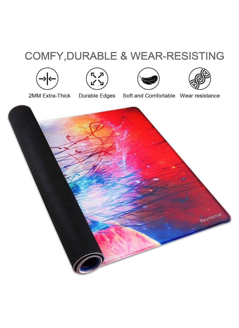 Generic - Space Suit Multicolored   - Size 80X30 CM - Stitched Edges Anti-slip rubber base - Optimized for all mouse sensitivities and sensors - speedy mouse pad movements - Image 1