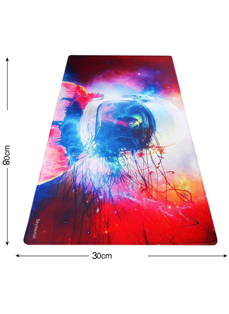 Generic - Space Suit Multicolored   - Size 80X30 CM - Stitched Edges Anti-slip rubber base - Optimized for all mouse sensitivities and sensors - speedy mouse pad movements - Image 1