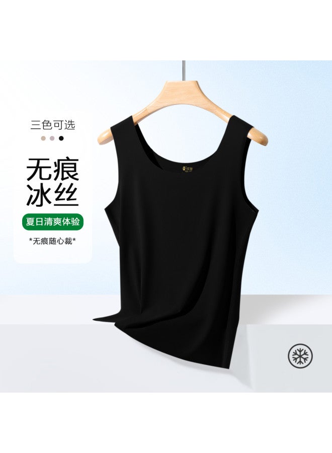 Red Bean تي شيرت نسائي بدون خياطة، سترة رياضية صيفية قابلة للتنفس، قميص حريري بدون أكمام للنساء - Image 2