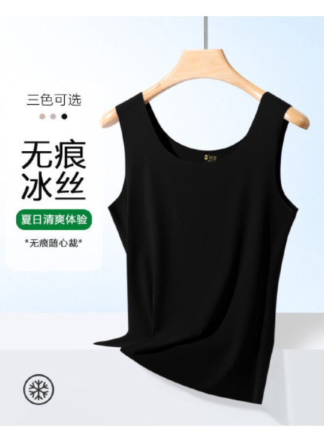 Red Bean تي شيرت نسائي بدون خياطة، سترة رياضية صيفية قابلة للتنفس، قميص حريري بدون أكمام للنساء - Image 1