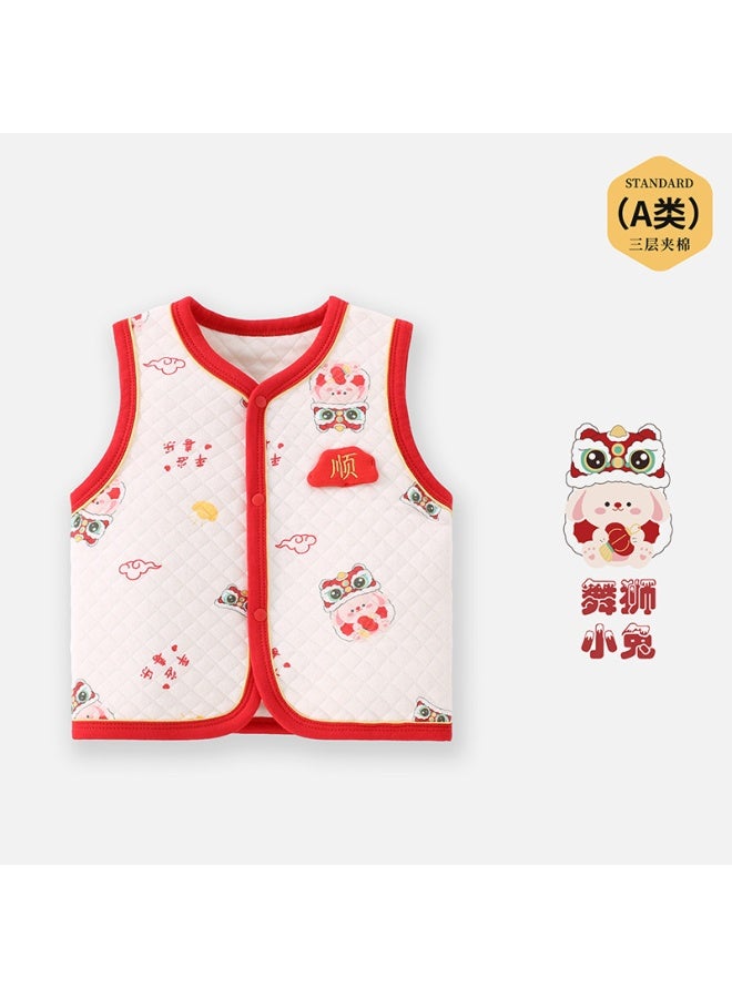 【warm Vest】quilted Chinese New Year Vest Baby Romper Spring Autumn Winter Boys Girls Clothes