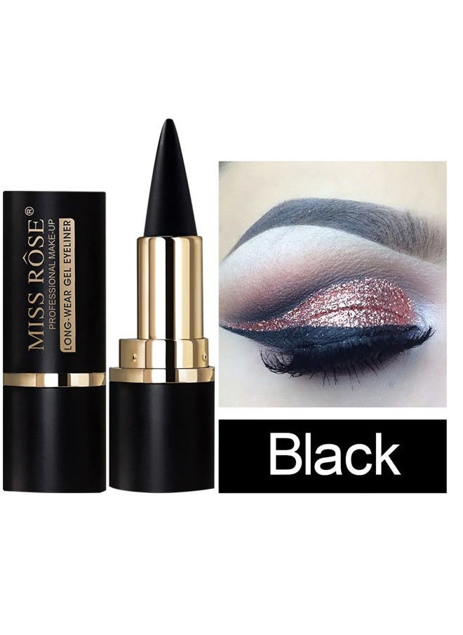 MISS ROSE M MISS ROSE M Gel/Cream Eyeliner Tool Smudge Proof Matte Black Eye-liner Pencil Tattoo Eyeliner Pen, Eyeliner Gel Stick Makeup Eye-liners for Women Girls (Black)  - Image 2