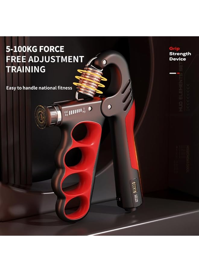 S-TOP Adjustable Hand Grip Strengthener 11-220Lbs/100KG with Auto Counter - Forearm & Finger Exerciser for Strength Training, Recovery, Gym & Home Use - Image 3