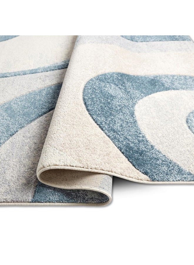 Home Dynamix Tribeca Slade Modern Area Rug, Abstract Blue 6'7"x9'10" - Image 5