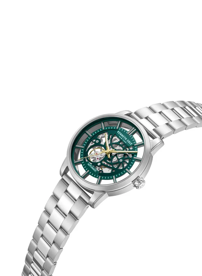 Kenneth Cole New York Kenneth Cole New York 44.5mm Automatic Men's Watch with Green Dial & Stainless Steel Bracelet