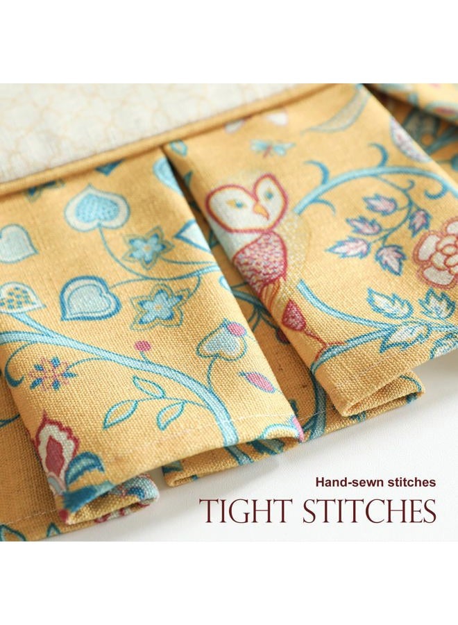 patdrea Pack of 2 Chair Cushions for Dining Chairs with Ruffled, Yellow Birds Seat Cushion with Ties,Removable,Non Slip Chair Pads Decor for Bar Stool Cushions, Indoor Kitchen Chairs, 17.7"x17.7" - Image 3