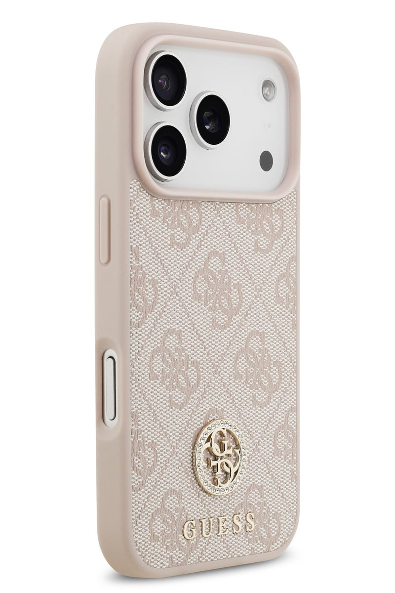 GUESS iPhone 17 Pro Max MagSafe Case 4G PU Leather With Classc & Strass Logo / Magsafe Compatible / Ultra Slim / lightweight design / Easy Installation - Pink - Image 4