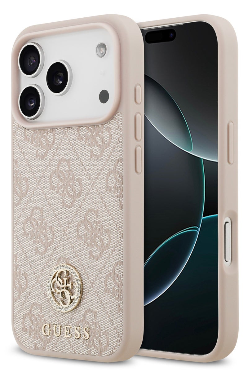GUESS iPhone 17 Pro Max MagSafe Case 4G PU Leather With Classc & Strass Logo / Magsafe Compatible / Ultra Slim / lightweight design / Easy Installation - Pink - Image 2