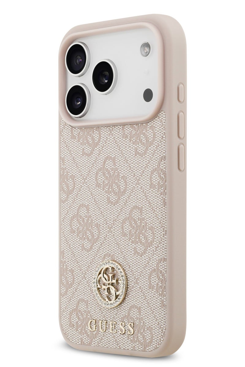 GUESS iPhone 17 Pro Max MagSafe Case 4G PU Leather With Classc & Strass Logo / Magsafe Compatible / Ultra Slim / lightweight design / Easy Installation - Pink - Image 3