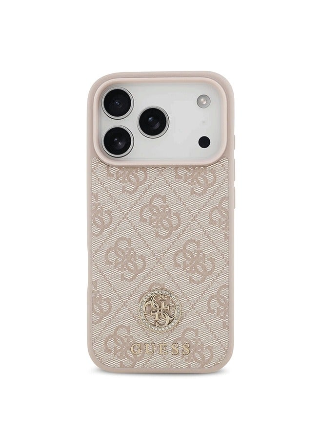 GUESS iPhone 17 Pro Max MagSafe Case 4G PU Leather With Classc & Strass Logo / Magsafe Compatible / Ultra Slim / lightweight design / Easy Installation - Pink - Image 1