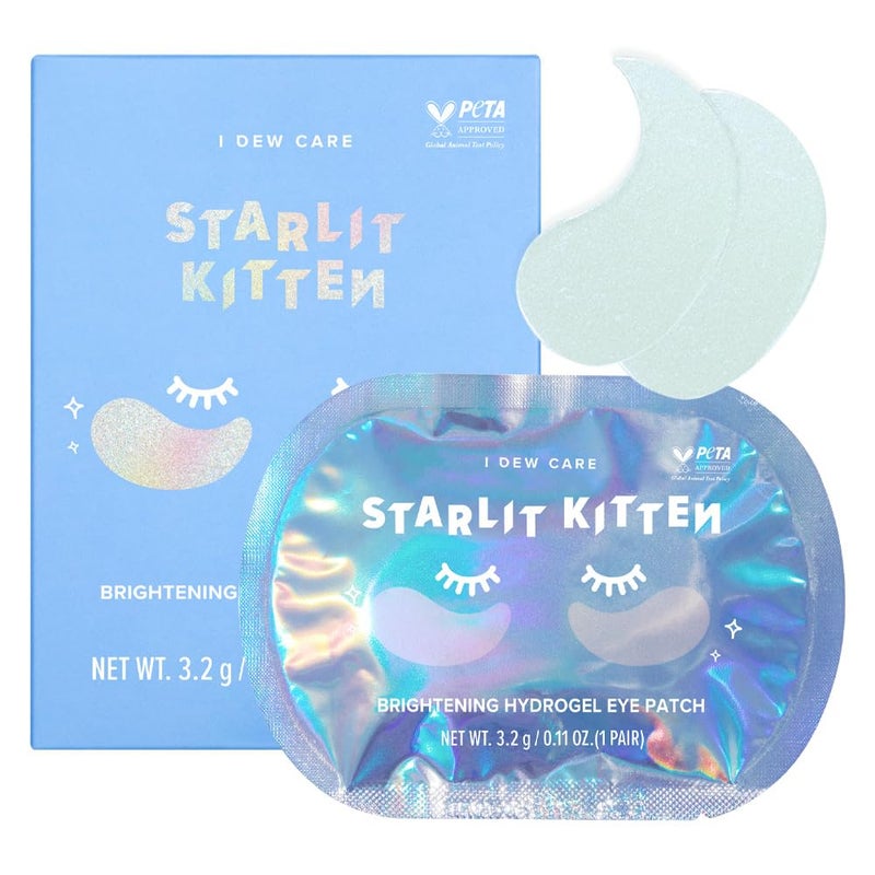 I DEW CARE Hydrogel Eye Patch  Starlit Kitten  Korean Under Eye Patches for dark circles and puffy eyes Smooths Puffy Eyes Eye wrinkle patches Dermatologically Tested 5 EA