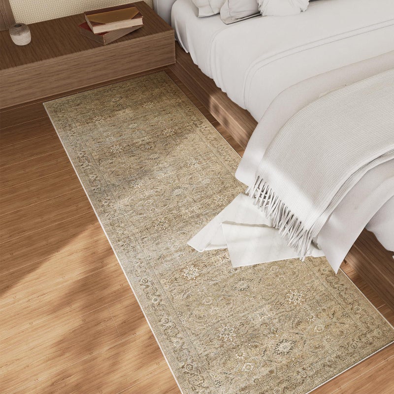 palohom 2x6 Washable Rug Runners for hallways: Non Slip Kitchen Runner Rugs with Rubber Backed Low Pile Soft Faux Wool Boho Floor Rug Soft Carpet Runner for Indoor Entryway Bedroom Laundry Living Room - Image 2