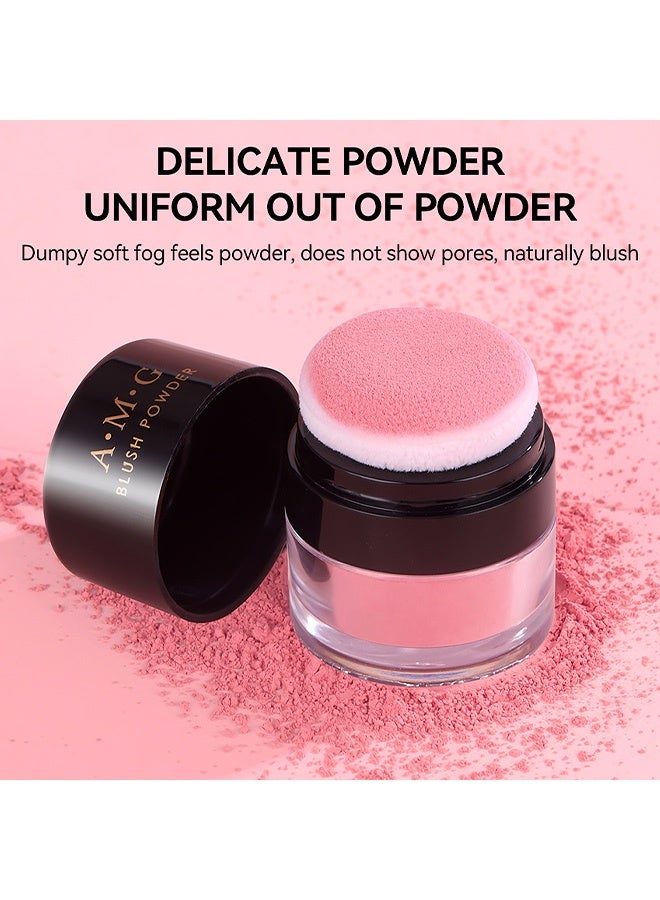 A.M.G Blush powder matte and frosted finish enhances complexion, naturally makes skin look fair, and lasts for a long time #1 PEACH POLLEN - Image 3