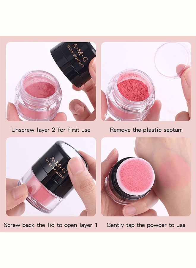 A.M.G Blush powder matte and frosted finish enhances complexion, naturally makes skin look fair, and lasts for a long time #1 PEACH POLLEN - Image 5