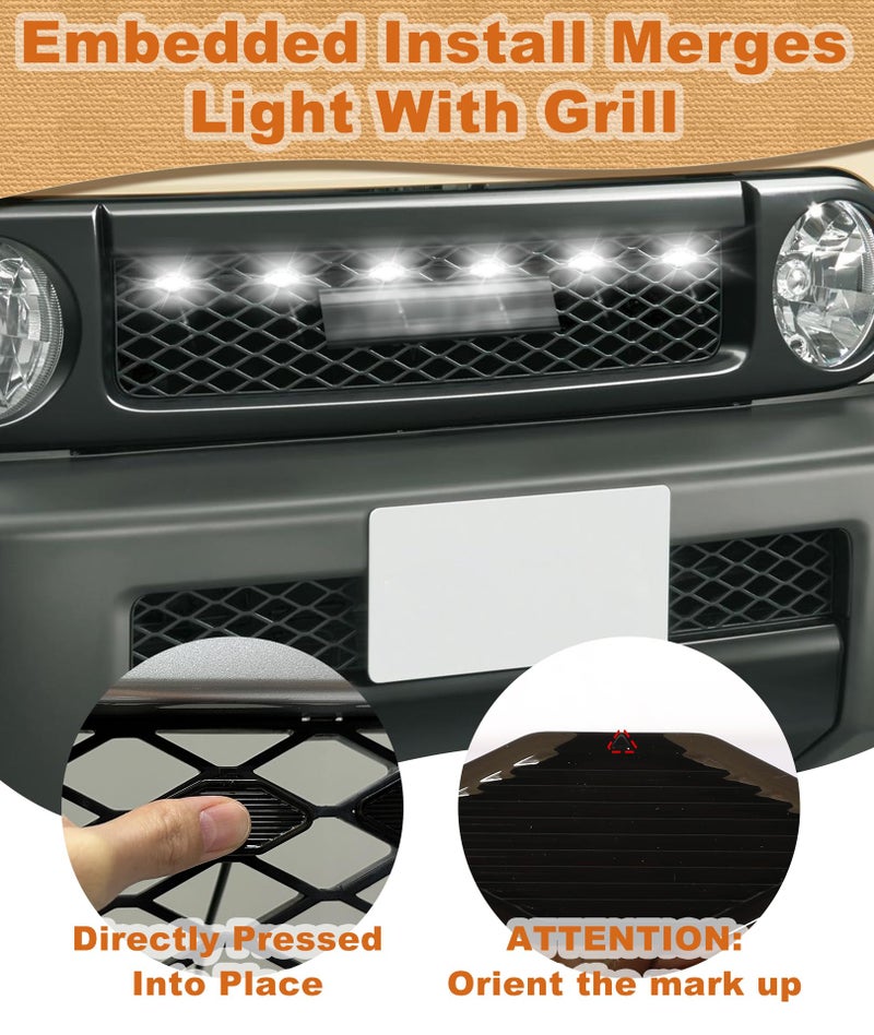 NEOXIST LED Grill Lights for Toyota FJ Cruiser 2007-2022 Raptor Light Bar Front Bumper Markers Head Lamp DRL Grille Insert Trim Exterior Accessories (White) - Image 2