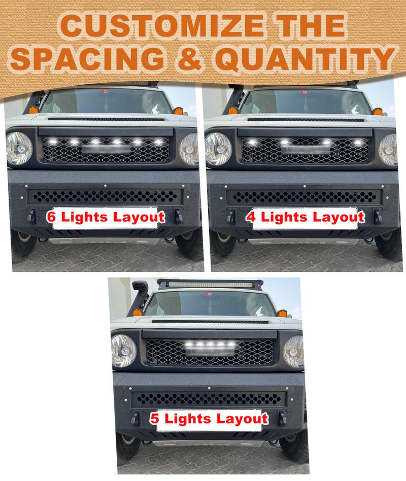 NEOXIST LED Grill Lights for Toyota FJ Cruiser 2007-2022 Raptor Light Bar Front Bumper Markers Head Lamp DRL Grille Insert Trim Exterior Accessories (White) - Image 5