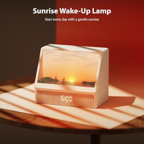 Swokely Sunrise Alarm Clock White Noise Machine BT Speaker Wake Up Light Sleep Aid Adjustable Dimming for Adults Kids Bedroom - Image 2
