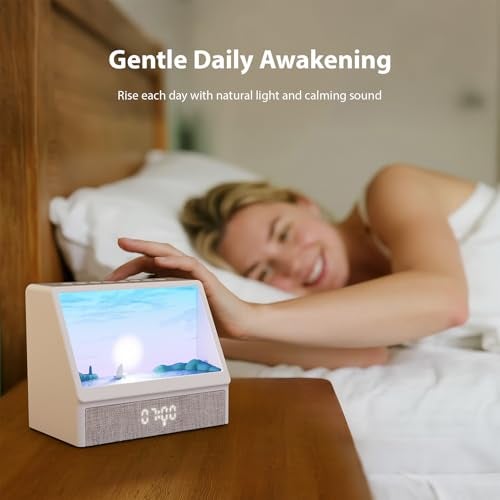 Swokely Sunrise Alarm Clock White Noise Machine BT Speaker Wake Up Light Sleep Aid Adjustable Dimming for Adults Kids Bedroom - Image 3