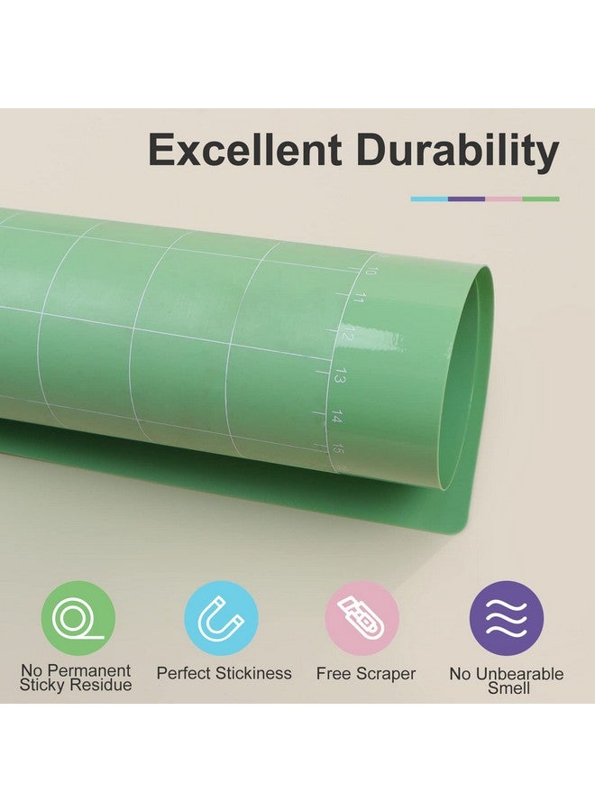 HTVRONT Standard Grip Cutting Mats For Cricut 5 Pack Cutting Mats 12X12 For Cricut Maker/Maker 3/Explore 3/Air/Air 2/One Standard Adhesive Sticky Green Cutting Mat Replacement Accessories For Cricut - Image 3