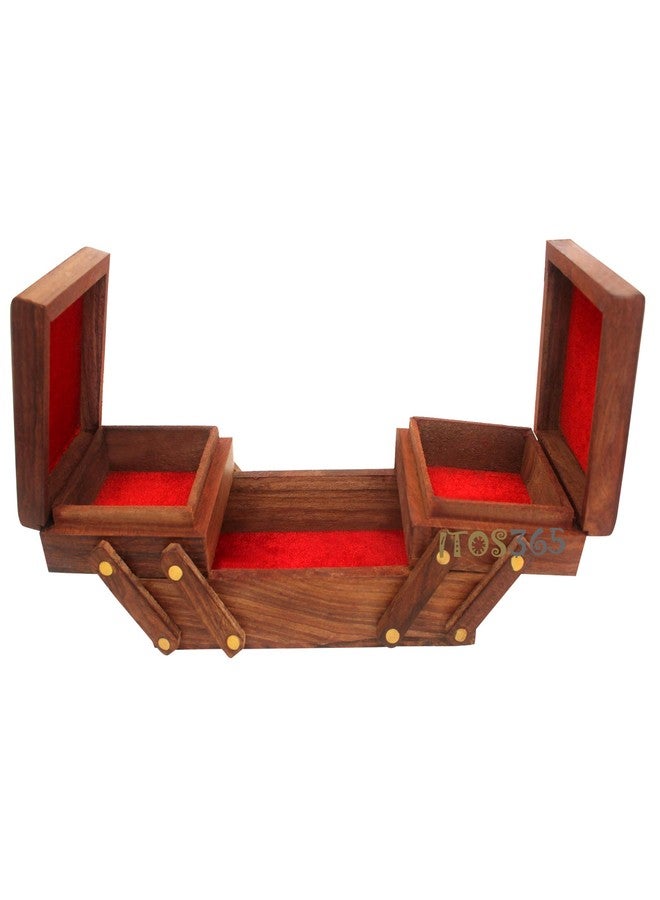 ات او اس 365 صندوق مجوهرات خشبي مصنوع يدويًا من ITOS365 للنساء، منظم مجوهرات، منحوت يدويًا، تعليقة على شكل فيل، هدايا مميزة. - Image 4