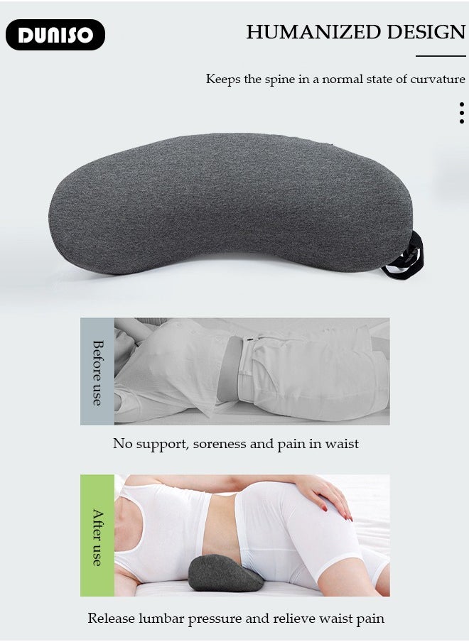 DUNISO Lumbar Support Pillow, Ergonomic Back Support Memory Foam Lumbar Pillow for Sleeping,Detachable Washable Back Pillow for Car Seat Office Chair Recliner and Bed  - Image 3