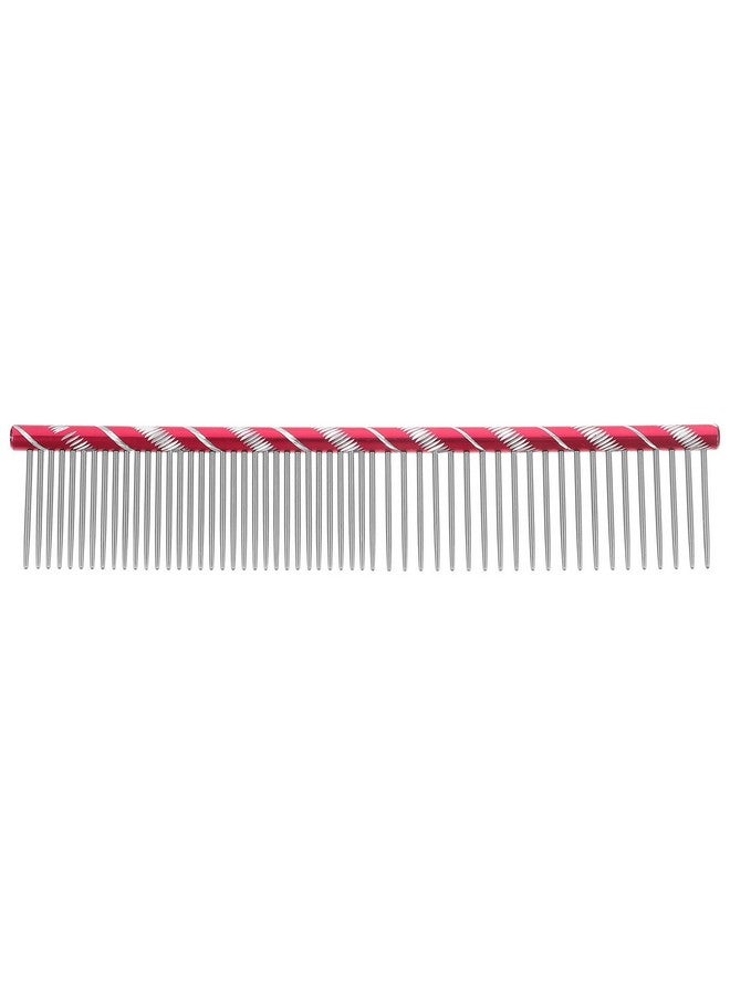 UEETEK Pet Grooming Comb Dogs Cats Comb Stainless Steel (Rose Red) - Image 1