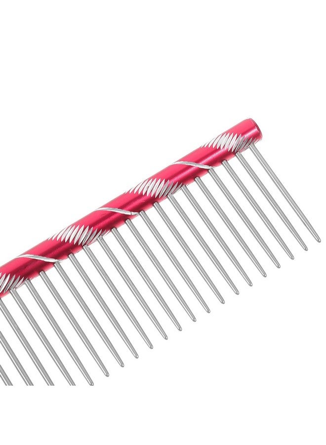 UEETEK Pet Grooming Comb Dogs Cats Comb Stainless Steel (Rose Red) - Image 4