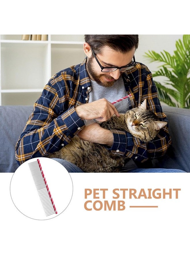 UEETEK Pet Grooming Comb Dogs Cats Comb Stainless Steel (Rose Red) - Image 2