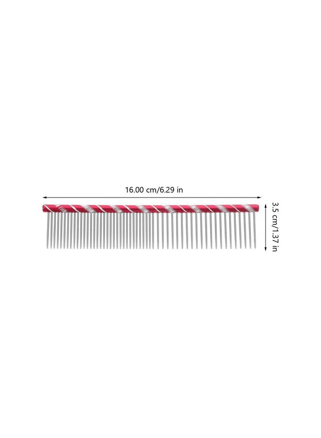UEETEK Pet Grooming Comb Dogs Cats Comb Stainless Steel (Rose Red) - Image 3