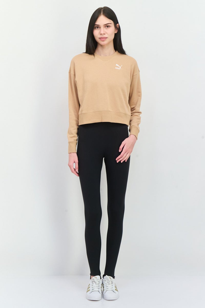 PUMA Women Relaxed Fit Long Sleeves Outdoor Sweatshirt, Tan - Image 4