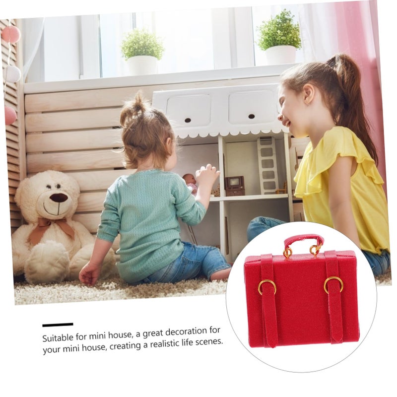 Miniature Dolls House Suitcase Decor For Playset Micro Scene Adornment Pink - Image 4
