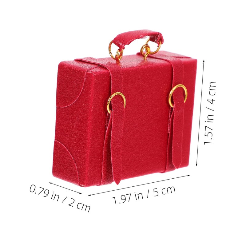 Miniature Dolls House Suitcase Decor For Playset Micro Scene Adornment Pink - Image 3