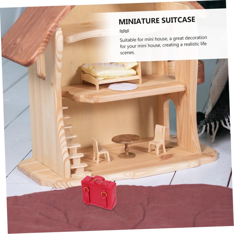 Miniature Dolls House Suitcase Decor For Playset Micro Scene Adornment Pink - Image 5