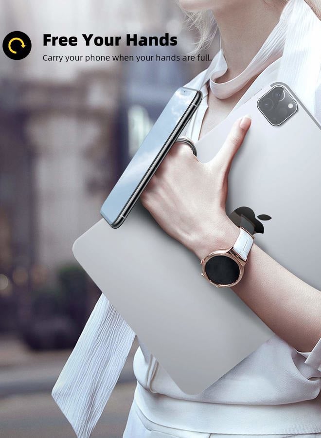 Lamicall Finger Ring Stand, Lamicall Cell Phone Holder : Universal Phone Ring Cradle Kickstand Compatible with Galaxy S25 S24 S23 S22 S21, iPhone 17 16 15 14 13 12 11 Pro Max, All Android Smartphone - Black - Image 3