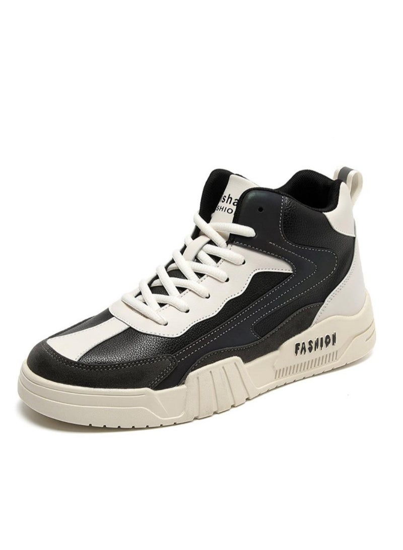 KUYING High top shoes, boys' trendy shoes, versatile sports and leisure shoes, Hong Kong style trendy board shoes - Image 1