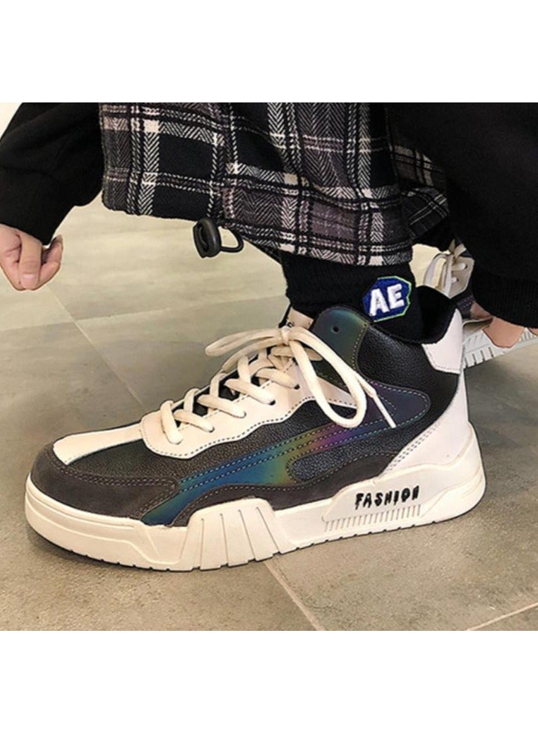 KUYING High top shoes, boys' trendy shoes, versatile sports and leisure shoes, Hong Kong style trendy board shoes - Image 3
