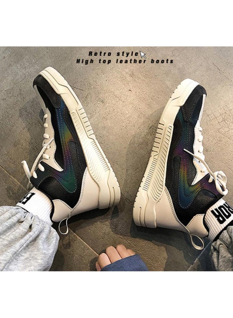 KUYING High top shoes, boys' trendy shoes, versatile sports and leisure shoes, Hong Kong style trendy board shoes - Image 4
