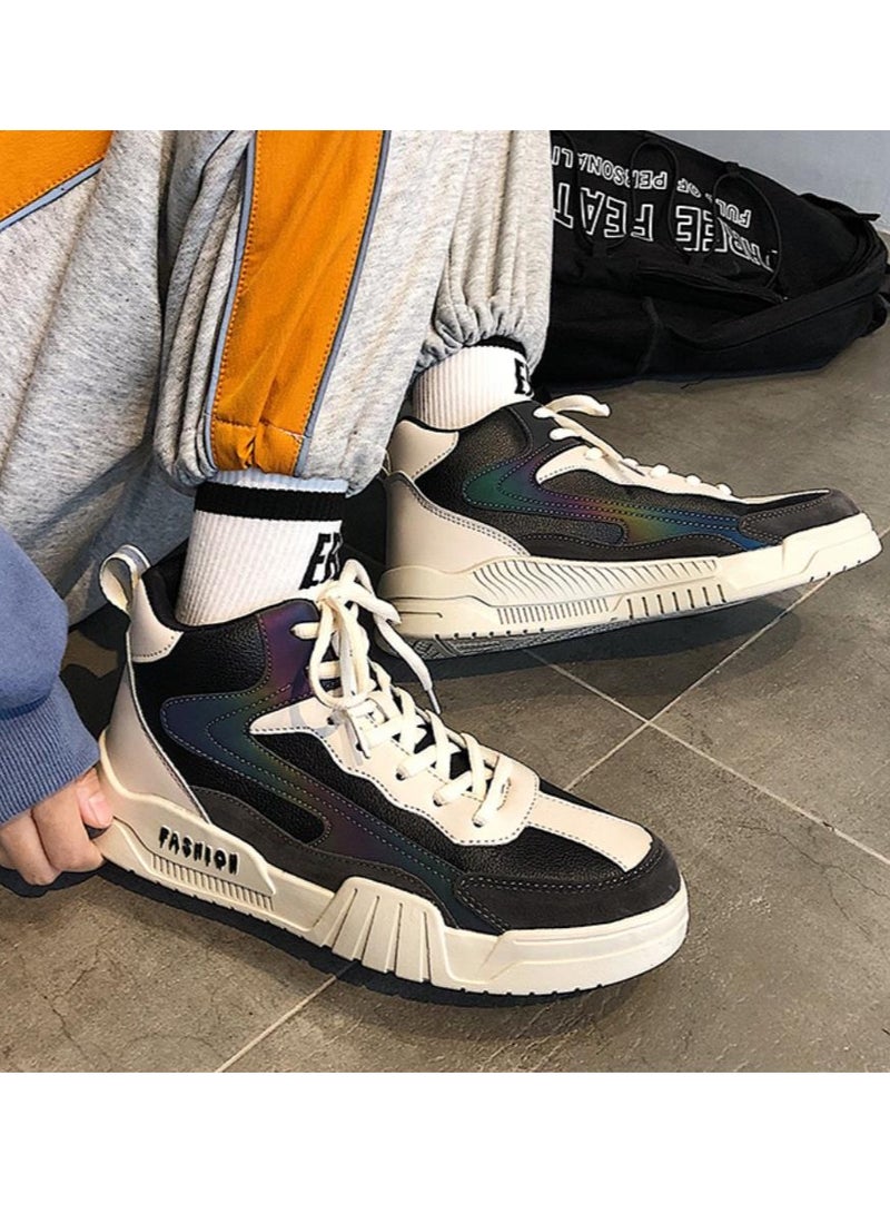 KUYING High top shoes, boys' trendy shoes, versatile sports and leisure shoes, Hong Kong style trendy board shoes - Image 2