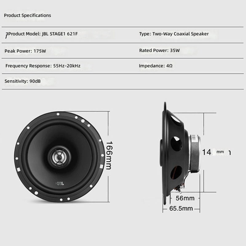 جي بي إل نظام مكبرات صوت السيارة JBL Stage 1621 ثنائي الاتجاه 6.5 بوصة - Image 2