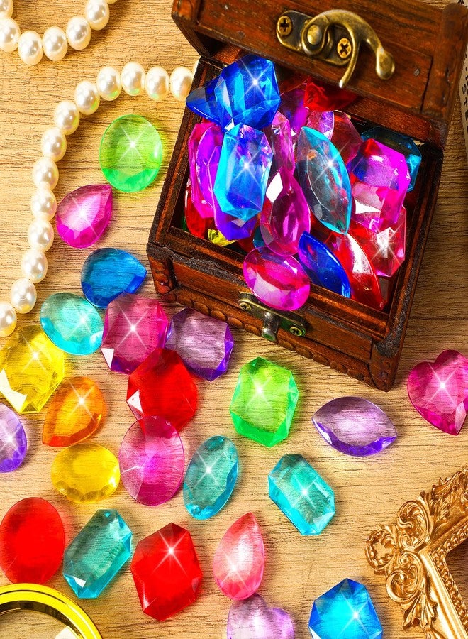 MARFOREVER 100 Pcs Toy Gems Pirate Treasure Jewels Acrylic Gems Colorful Plastic Bling Diamonds Pool Diving Gemstones for Vase Filler Summer Beach Toys Party Table Scatters Decor Gift Filling Favors - Image 4