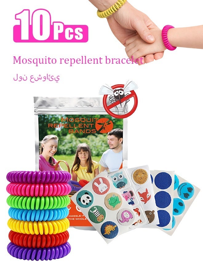 10 PCS Mosquito Bracelet,  Resealable Stickers for Kids Adult Waterproof Mosquito Repellent Wrist Bands, Natural Long-Lasting Outdoor Indoor Use With Repellent Patches - Image 1