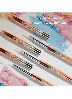 SYOSI Nail Art Liner Brushes UV Gel Painting Nail Art Design Brush Unique Texture Metal Handle Nail Drawing Pens Detail Brush 3D Nail Art Brush 7mm 10mm 13mm 3pcs  - Image 4