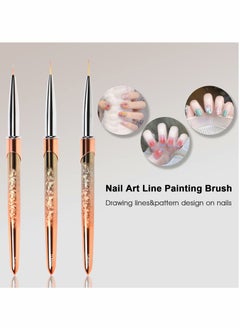 SYOSI Nail Art Liner Brushes UV Gel Painting Nail Art Design Brush Unique Texture Metal Handle Nail Drawing Pens Detail Brush 3D Nail Art Brush 7mm 10mm 13mm 3pcs  - Image 3