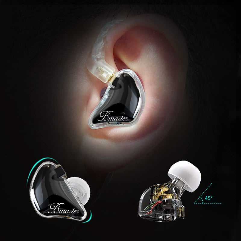BASN Bmaster Triple Drivers in Ear Monitor Headphone with Two Detachable Cables Fit in Ear Suitable for Audio Engineer, Musician (Black) - Image 2