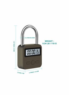 SYOSI KASTWAVE Metal Time Padlock - Multi-Function Timer Lock 99 Hours Max Timing with Electronic LCD Timed Display Micro USB Rechargeable  - Image 5