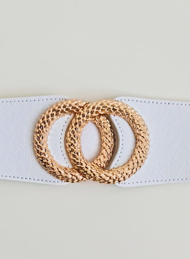 Elastic Belt Stretchy Belt Vintage Waist Belt with Metal Buckle for Women - Image 2