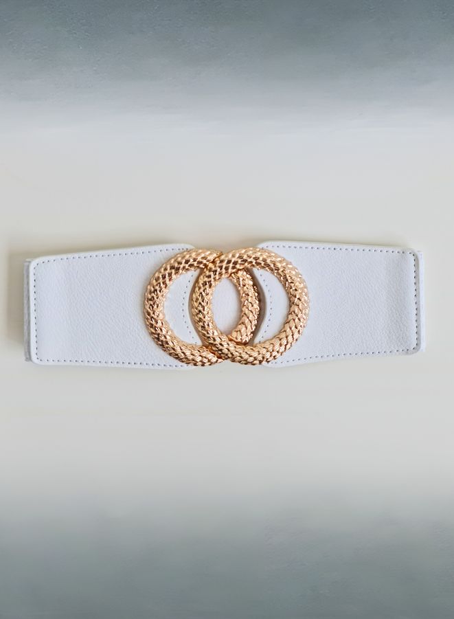 Elastic Belt Stretchy Belt Vintage Waist Belt with Metal Buckle for Women - Image 1